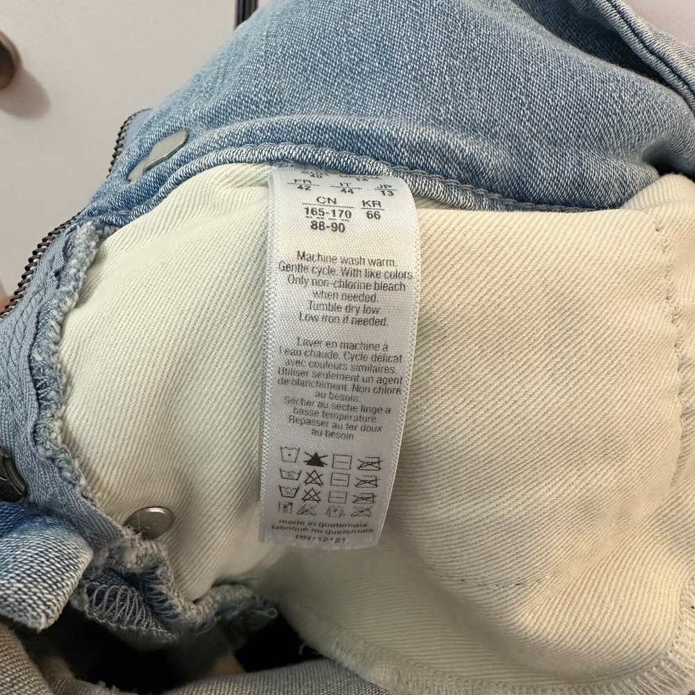 Spanx The Signature Straight Jeans Light Wash Blue Side Zip High Waist Denim 10 - Picture 6 of 9
